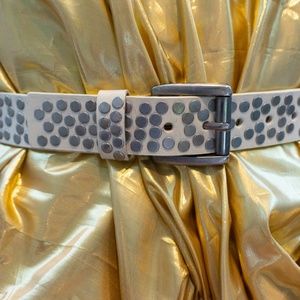 Calvin Klein Studded White Belt